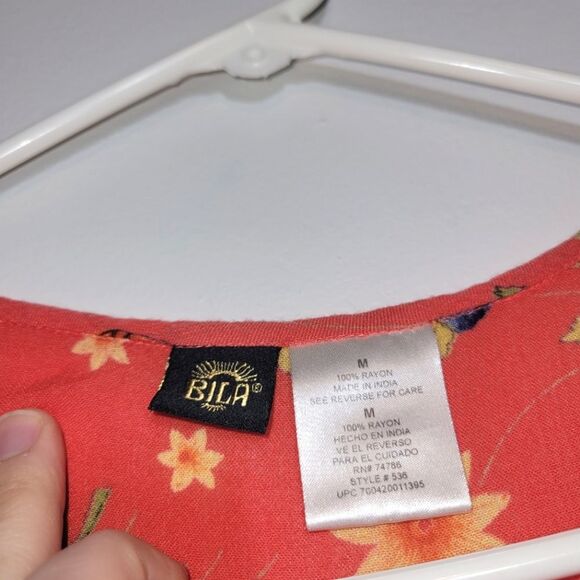 Bila Vintage Butterfly Floral Midi Dress Medium - Picture 5 of 12